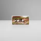 Sampson Mordan & Co., Victorian foxhounds match safe / vesta, silver, enamel