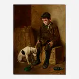 John Henrici, Shoeshine Boy with Dog, 1905, oil on canvas