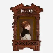 Berlin, Portrait plaque with Grand Tour frame, c. 1900, porcelain, wood