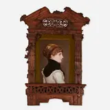 Berlin, Portrait plaque with Grand Tour frame, c. 1900, porcelain, wood