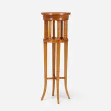 Biedermeier Style, Pedestal, maple burl
