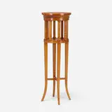 Biedermeier Style, Pedestal, maple burl