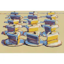 Boston Cremes by Wayne Thiebaud, 1970, linoleum cut print on paper, sold Sep 2010