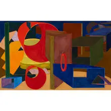 Al Held, Primo 9, 1990, watercolor on paper mounted to board