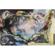 Futura 2000, Map, 1984, acrylic and spraypaint on canvas