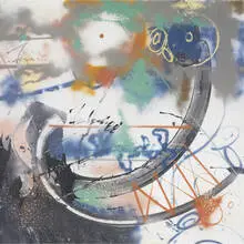 untitled by Futura 2000, 1988, acrylic and spraypaint on canvas, sold Sep 2010