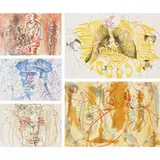 David Salle, The Universe Mender (portfolio of five works), 1990, aquatint and softground etching on paper