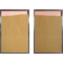 Double Show Window (diptych) by Christo, 1972, aluminum, wrapping paper taped to Plexiglas, sold Sep 2010