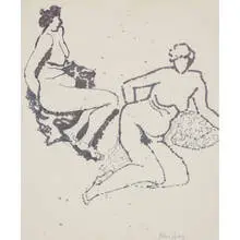 untitled (double nude) by Milton Avery, c. 1950, Flo brush on paper, sold Sep 2010