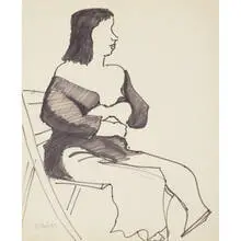 untitled (chilly girl) by Milton Avery, c. 1950, Flo brush on paper, sold Sep 2010