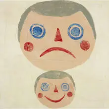 Donald Baechler, untitled, 1987, oil and canvas collage on canvas