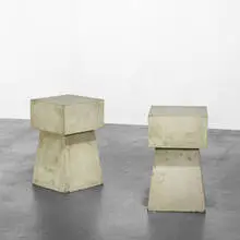 Concrete Tables by Scott Burton, 1981, cast concrete, sold Sep 2010