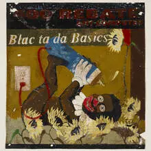 Michael Ray Charles, (Forever Free) Blac ta da Basics, 2000, acrylic, latex, stain and copper penny on paper