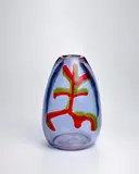 Ermanno Nason, Vase, for Vetreria Gino Cenedese, alexandrite glass with red and verde marcio decoration