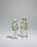 Ermanno Nason, Pair of Monkey with Infant, for Vetreria Gino Cenedese, clear glass