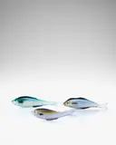 Ermanno Nason, Pesce con Foglia d'Argento, for Vetreria Gino Cenedese, hand worked and applied glass with silver leaf inclusions
