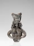 Ermanno Nason, Pre-Columbian Study, for Vetreria Gino Cenedese, black glass with scavo surface treatment