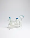 Ermanno Nason, Unique Cavallo Lacrimatoio, for Vetreria Gino Cenedese, clear glass applied with aquamarine