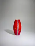 Francesco Tasca, Abbraccio Vase, for Vetreria Gino Cenedese, cased glass with vertical striped cane and horizontal cane embracing the vase