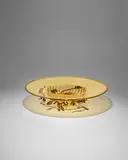 Large Soffiato Bowl with Wrought-Iron Stand by Vittorio Zecchin, Large Soffiato Bowl with Wrought-Iron Stand, offered Feb 2023