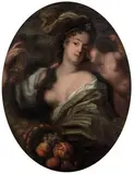 Pierre Gobert, Portrait of a lady, traditionally identified as Françoise d'Aubigné, Marquise de Maintenon,  as Abundance, oil on canvas