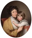 Gilbert Stuart, Portrait of Mrs Luke White and her son, oil on canvas