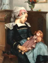 David Comba Adamson, A Breton girl, oil on canvas