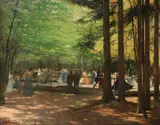 German School, The English Garden, Munich, oil on canvas
