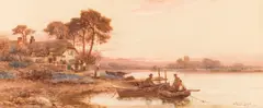 Walker Stuart Lloyd, 'The Fisherman's Home, Christchurch Hunts', watercolour heightened with white