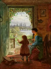 Robert W. Wright, Roasting chestnuts; Home is the fisherman, oil on panel
