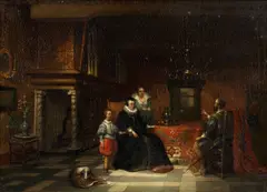 Hubertus van Hove, The widow's support, oil on panel