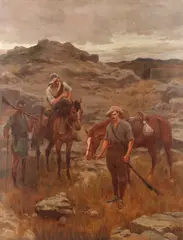 Frank Dadd, The long road home, oil on canvas