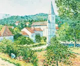 William Foreman, The church in Labastide-du-Vert, oil on canvas