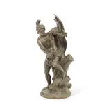 Jean Bulio, bronze figure of a classical male warrior, bronze