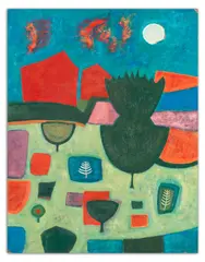 John Christopherson, Moonlit Grove 2, oil on board