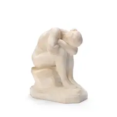 Jules Dalou, sculpted white marble figure of 'La Verité Meconnue (The Truth Unacknowledged)', marble