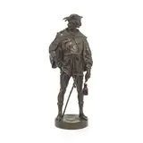 Émile Louis Picault, patinated bronze figure of 'Escholier 14eme siècle'