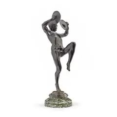 Eugene Desire Piron, patinated bronze figure of Bacchus, patinated bronze