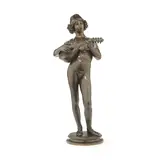 Paul Dubois, patinated bronze figure of 'Le Chanteur Florentin'