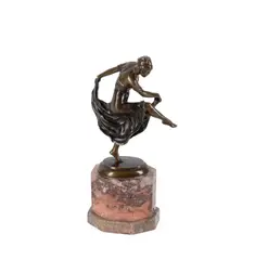Rudolf Kaesbach, patinated bronze figure of a female dancer, patinated bronze