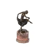 Rudolf Kaesbach, patinated bronze figure of a female dancer, patinated bronze