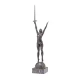 Émile Guillaume, patinated bronze figure of 'Deliverance', patinated bronze