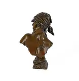 patinated bronze bust of 'Fille de Boheme' by Emmanuel Villanis, patinated bronze, sold Apr 2023