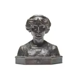Albert Toft, patinated bronze bust of a lady, patinated bronze