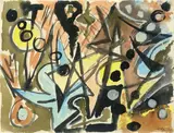 Perlenkette by Ernst Wilhelm Nay, 1952, Aquarell auf dünnem Hahnemühle-Bütten, sold Nov 2010