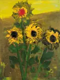 Sonnenblumen by Rainer Fetting, 1992, Öl auf Leinwand, sold Nov 2010
