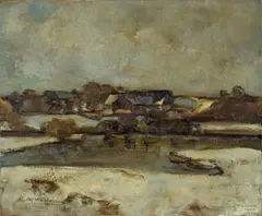 Adolf Hölzel, Winterlandschaft“ („Dachau“), 1900, Öl auf Leinwand