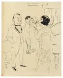 Tête à tête by George Grosz, 1925, Tuschpinsel und -feder auf festem Papier, sold Nov 2012