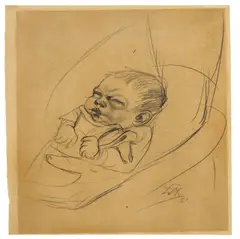 Kleines Kind by Otto Dix, 1922, Bleistift auf bräunlichem Papier, sold Nov 2012