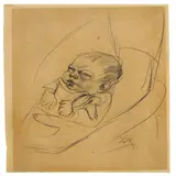 Otto Dix, Kleines Kind, 1922, Bleistift auf bräunlichem Papier